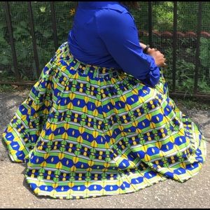 African Print Mi Skirt + Head wrap